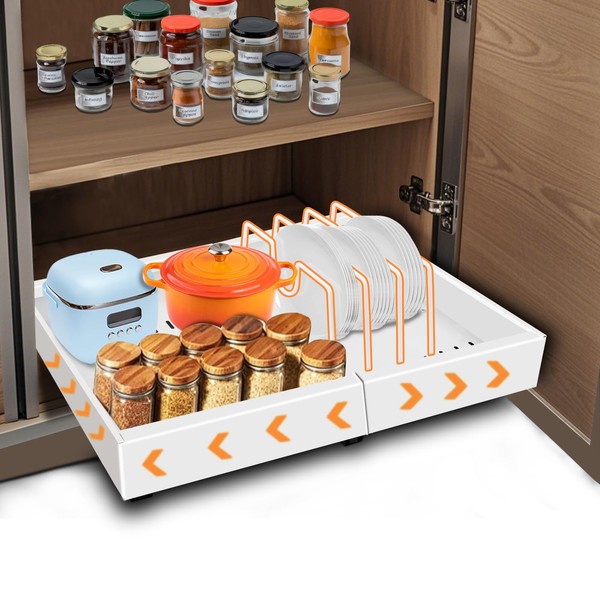 Pull out Cabinet Organizer, Expandable(11.7"-19.7") cabinet organizer pull out drawer