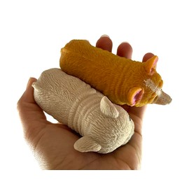 Set of 2 Different Breed Stretchy Dogs - Corgi and Bulldog - Crushed Bead Sand Filled - Doggy Lover Sensory Fidget Toy Weighted