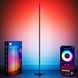 Ailofy Corner Floor Lamp, Corner Lamp Compatible with Alexa & Google Assistant, 16 Million DIY Colors, Sync with Music, App Control, Timer Setting, LED Floor Lamp for Living Room and Bedroom, Black