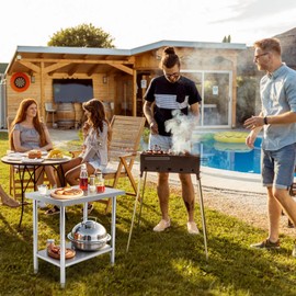 Towallmark NSF Stainless Steel Table for Prep & Work, 30" x 24" with Adjustable Undershelf, Commercial Heavy Duty Table for Restaurant, Home and Hotel