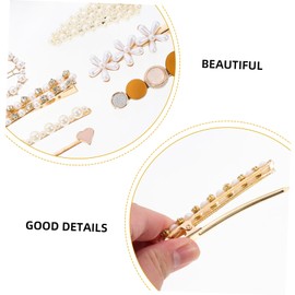 PACKOVE 10PCS Pearl Hair Clips Set Women Girls Hair Barrettes Simulation Pearls for Everyday Use