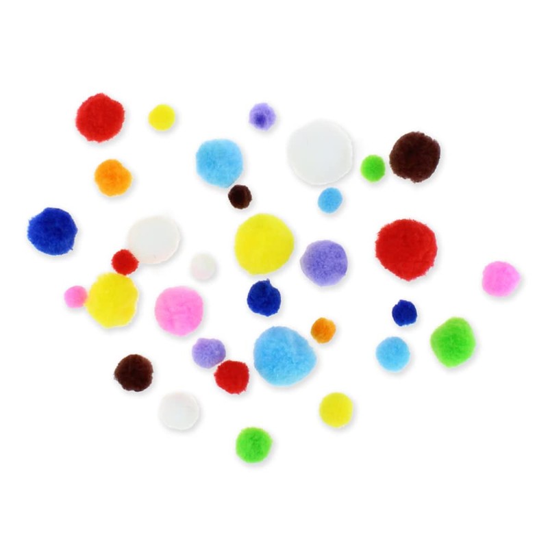 Fixo Kids 68016200 Pack of 100 Pompoms Crafts, Colours and
