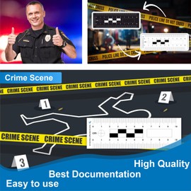 Sachverständigen-Accessoires Crime Scene Ruler as [Detective Levelling Device] Set of 2 Professional Scale Ruler Forensics Crime Technology Levelling Plate Levelling System Plastic