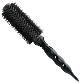 COCCO Black Series Ceramic Boar Brush S6, Hair Styling Brush with Dual Bristle Technology, Ceramic-Coated Barrel, Ergonomic Design