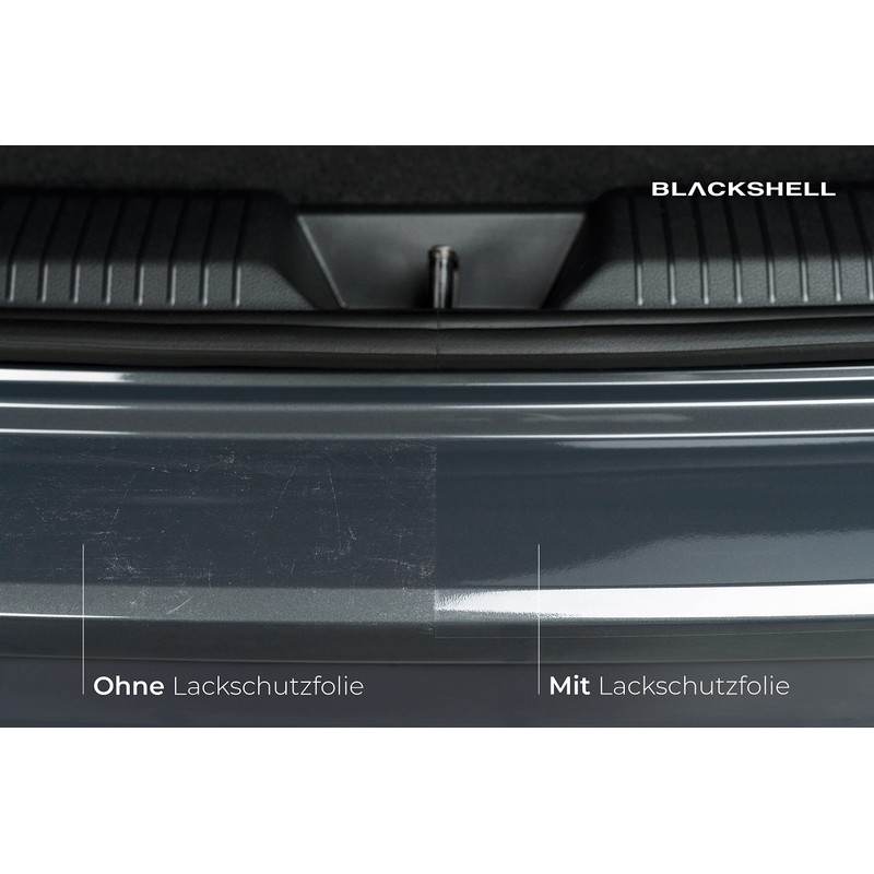 Black shell Boot Sill Protector with Carbon Look, Tailor-made Paint