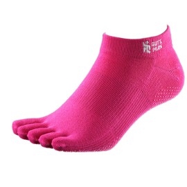 Guts-Man Running Socks (5-Toe), Full Marathon, Ultra Marathon, Trail Running, Sports, Yoga, Training, Anti-Slip, Arch Support, Japan Self-Defense Forces Brand, Made in Japan - safety pink