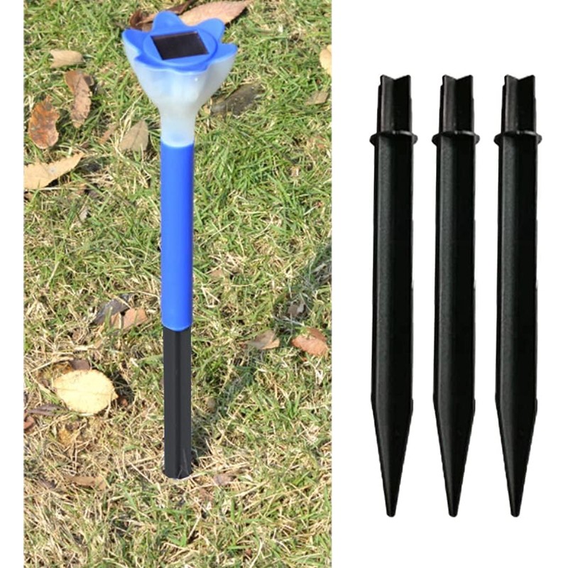 Wensmy 10PCS Solar Torch Lights Stakes Plastic Ground Spikes Solar