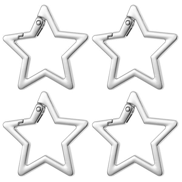 4 Pcs Heavy Duty Star Shaped Keychain Clip Star Carabiner