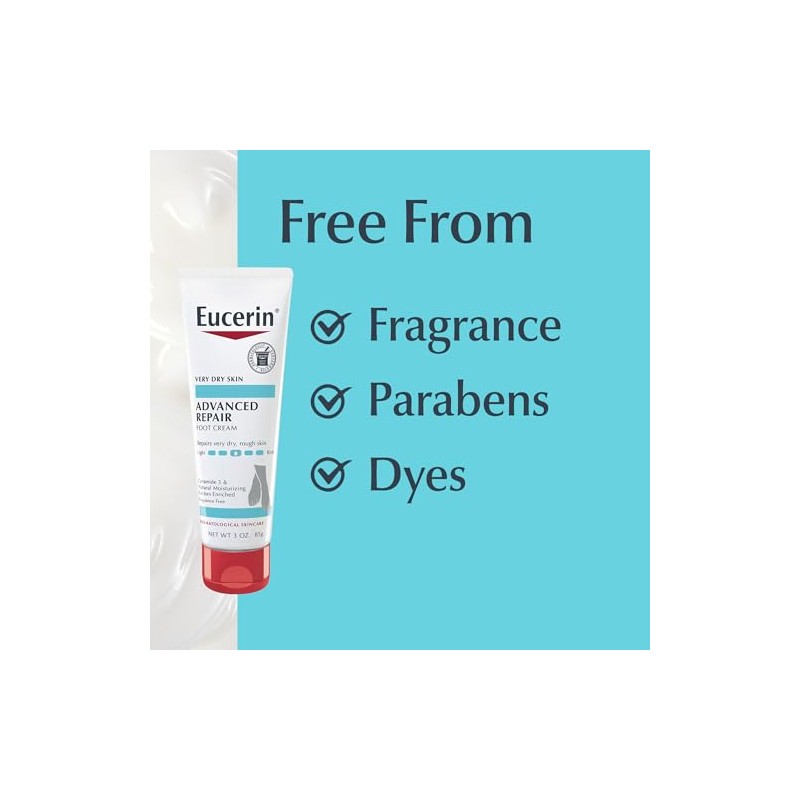 Eucerin Intensive Repair, Extra-Enriched Foot Creme, 3 Oz (Pack of
