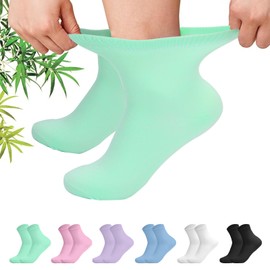 Fjquamitix Bamboo Socks Women 4-7, Ladies Seamless Socks, Extremely Soft, Thin, Socks Women For Business Trouser Casual, Non-Binding, Breathable, Comfortable,6 Pairs