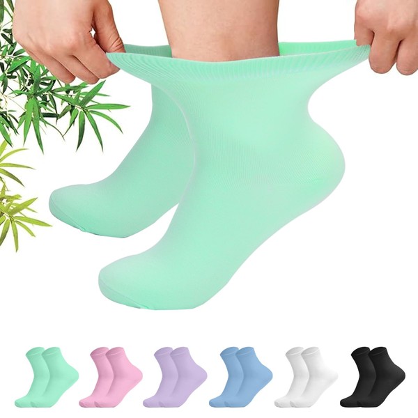 Fjquamitix Bamboo Socks Women 4-7, Ladies Seamless Socks, Extremely Soft,