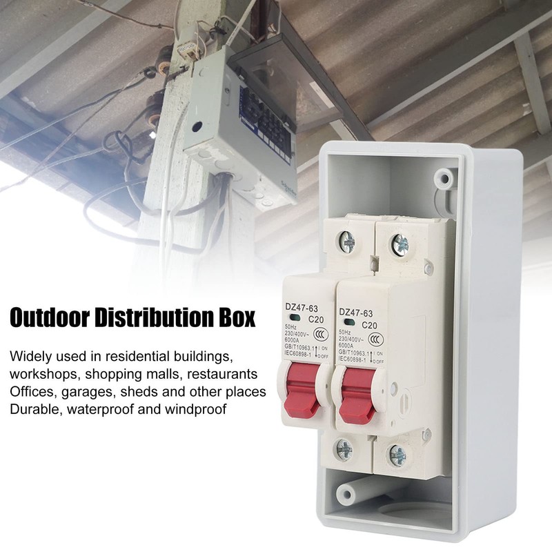 MCB C Type 2 Way Circuit Breaker Box 230V 400V