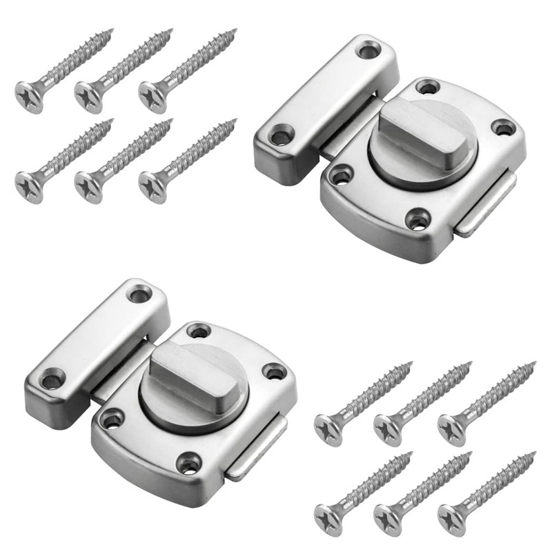 XINMEIWEN 4Pack Rotate Bolt Door Catch Gate Catches Security Door
