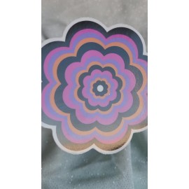 Moonlight Jade STKR076 Black Orange Purple Pink LAYERED Flowered Shaped Sticker Flowers Cutesy