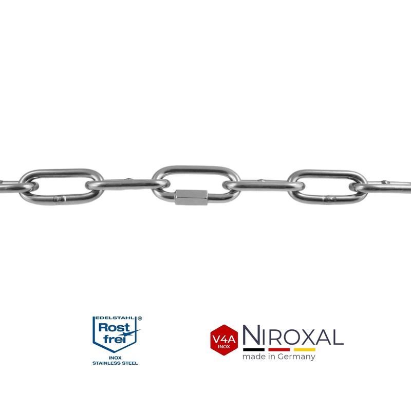 12 mm Stainless Steel Screw Connector V4A Screw Carabiner Chain