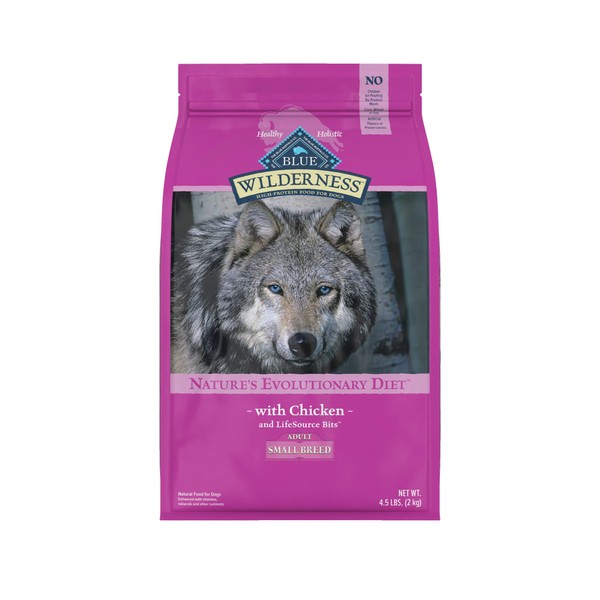 Blue Buffalo Wilderness High Protein, Natural Adult Small Breed Dry Dog Food, Chicken 4.5-lb