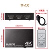 Elecom DH-SW4KP31BK HDMI Switcher, 4K, 60 Hz (18 Gbps), 3