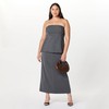 The Drop Women's Denis Woven Long Column Skirt, Heather Grey,