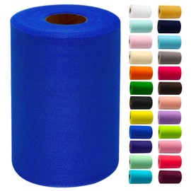 Royal Blue Tulle Fabric Rolls 6 Inch by 100 Yards (300 feet) Fabric Spool Tulle Ribbon for DIY Royal Blue Tutu Bow Baby Shower Birthday Party Wedding Decorations Christmas Craft Supplies