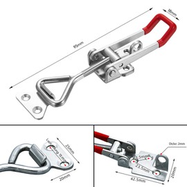 GH-4001 Metal Tension Clasp, Pack of 6, Toggle Clasp, Toggle Clasp, Box Closure, Small Toggle Lever Tensioner, Adjustable (100 kg/220 lbs)