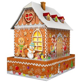Ravensburger Gingerbread House Night Edition: 216 Piece 3D Jigsaw Puzzle for Kids 11568 - Easy Click Technology Means Pieces Fit Together Perfectly