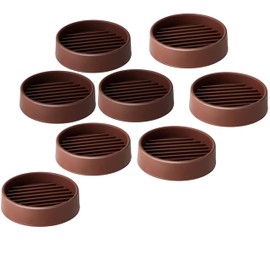 8 Pieces 2x2inch Non Slip Furniture Pads- Rubber Anti Skid Caster Cups, Leg Coasters- Couch, Chair, Feet, and Bed Stoppers- Anti-Sliding Floor Protectors (8, Round Brown)
