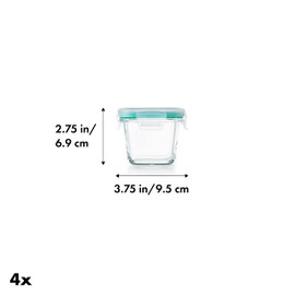 OXO Good Grips 4-Piece Smart Seal Leakproof Mini Glass AirtightContainer Set