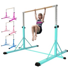 FC FUNCHEER Gymnastics bar,5FT/6FT Horizontal Bars, Adjutable Gymnastic Bar for Kids Ages 5-20, 35.4" to 59"/45" to 71", Weight Limit 500 LBS,Home Gym Equipment