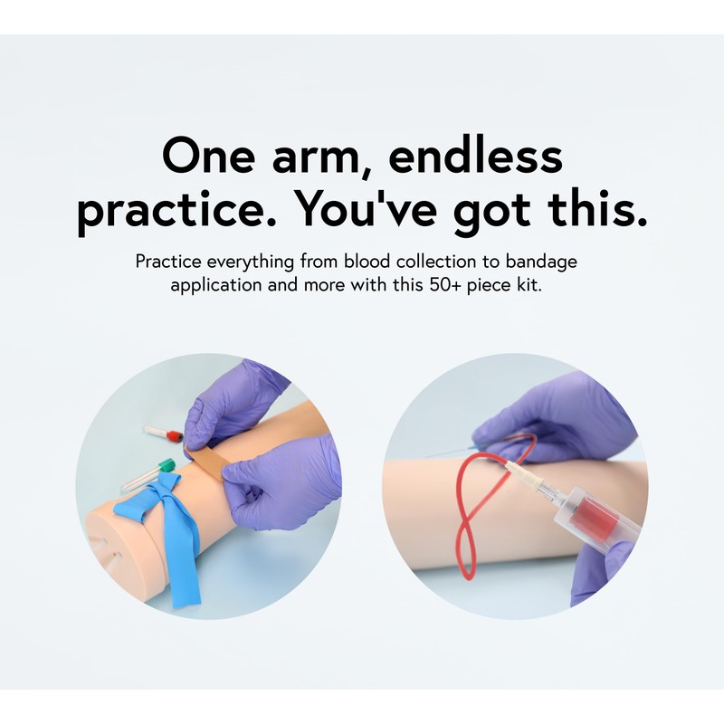 Anatomy Lab Premium IV and Venipuncture Training, Phlebotomy Practice Kit,