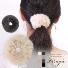 Viragio vi-1745 Scrunchie Fur Hair Accessories, Adult, Autumn, Winter, Ladies, Adult Hair Clip, Rubber, Simple, Brand