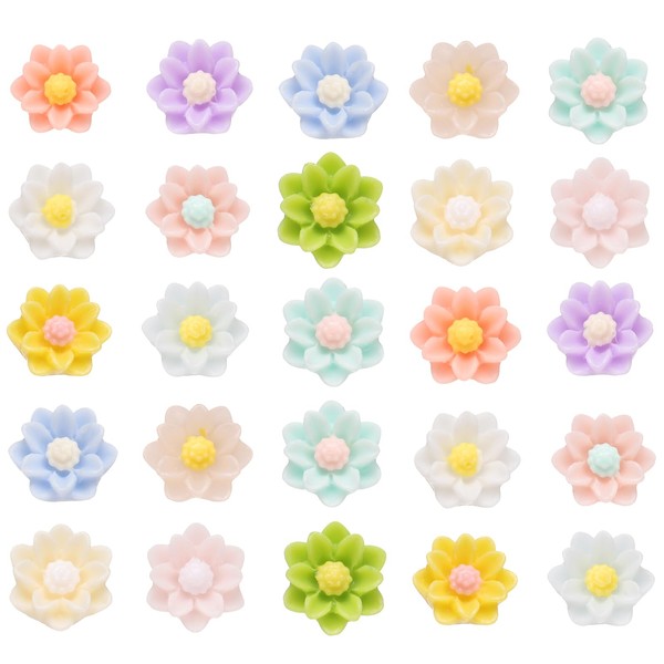 CoCud Mini Resin Flower, 0.2" Diameter, Miniature Tiny Flower Charm
