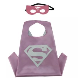 Blingbling Super Hero Kids Costume Cape & Mask Set Supergirl