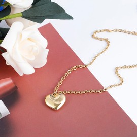 MILAKOO Gold Necklce for Women Dainty Heart Locket Love Charms Chains Necklace Stainless Steel