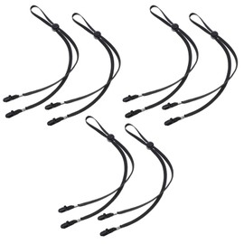 Wanmu 6 Pcs Adjustable Hat Strap Clips Anti-Wind & Anti-Lost Hat Strap for Fishing, Golfing and Other Sports(Black)