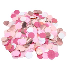 Doyeemei Confetti, Wedding, Party, Birthday, Round, Diameter 0.4 inches (1 cm), 4 Colors 3.5 oz (100 g), Approximately 15,000 Pieces, Wedding, Events, Celebration, Wedding, Gold, Shower, Christmas, Proposal, Confetti Wedding, Romantic Pink Gold