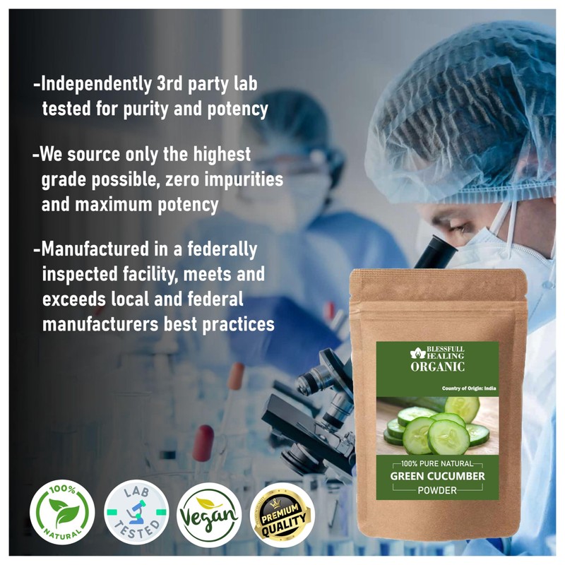 Blessfull Healing Organic Green Cucumber Powder 100% Pure Natural 200