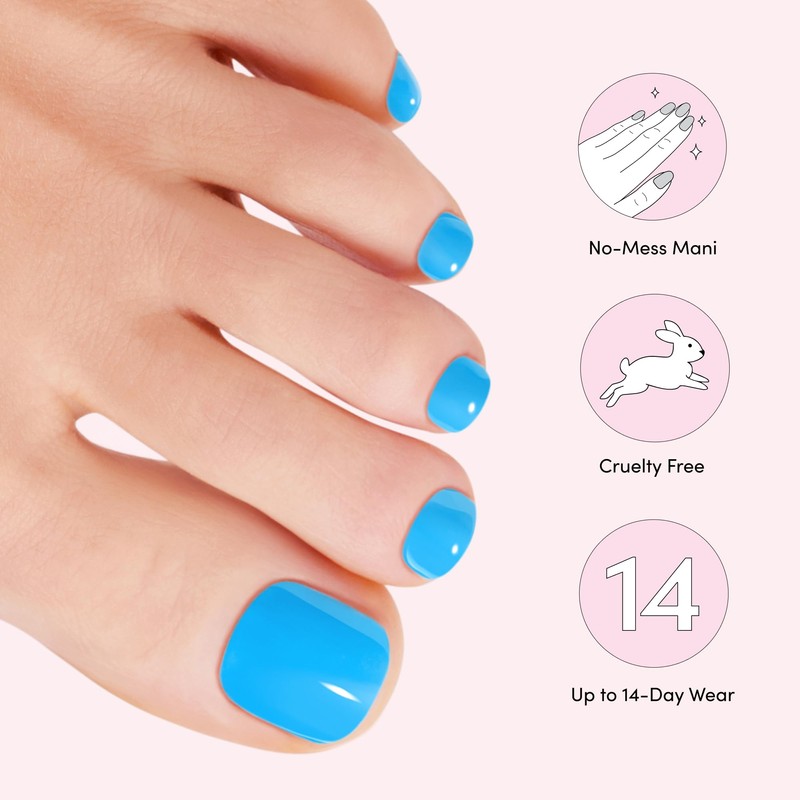 Dashing Diva Glaze Pedicure Nail Strip Set - Blue Spirulina