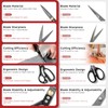 Ergonomic Heavy Duty Fabric Scissors – 9 Inch Carbon Steel