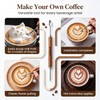 Wood Handle Stainless Steel Coffee Latte Art Pen - Barista