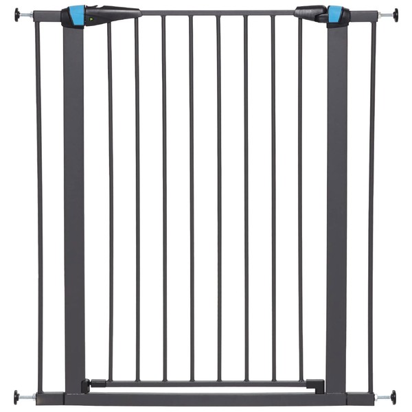 MidWest Homes for Pets Pet Gate | 39' High Walk-thru Steel Pet Gate by 29' to 38' Wide in Textured Graphite w/ Glow Frame, X-Tall
