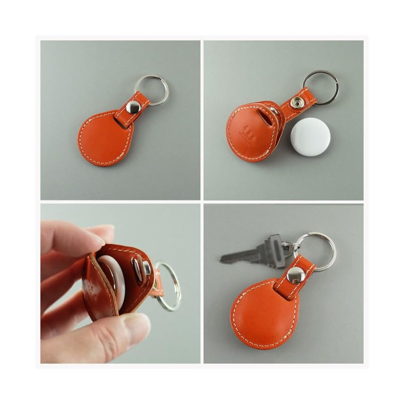 AIKA Air Tag Key Holder, Genuine Leather Case, Tochigi Leather,