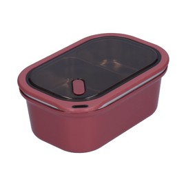 lyrlody 1.2 L Thermal Lunch Box with 2 Compartments and Stainless Steel Cutlery 2-Layer Box Portable Airtight Lunch Box for Adults and Children 20 x 14 x 8 cm (Red)