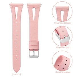 for ID208 Plus Smart Watch Slim Vintage Leather Strap Replacement Wristband Accessories Compatible for Quican ID208 Plus 1.8 Inches,aeac ID208 Plus,WMK ID208 Plus 1.8 Inch Smart Watch (Pink)