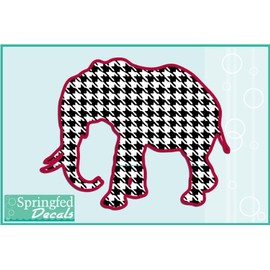 Alabama Inspired HOUNDSTOOTH ELEPHANT 6" Vinyl Decal Car Truck Sticker