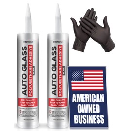 [2 Pack] Polyurethane Windshield Adhesive with Fast Curing Formula - High Bond Strength Window Sealant Compound - Easy Automotive Glass Glue - Windshield Sealant Black - Vehicle & RV Polyurethane Glue