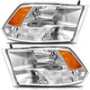 for 2009-2018 Dodge Ram 1500 2010 2011 2012 2013 2014 2015 2016 2017 2018 Dodge Ram 2500/3500 Pickup Headlight Assembly Clear Lens Chrome Housing & Amber Reflector Headlamp Replacement L+R