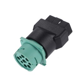 HEROFFIX 1 Pcs Type2 16Pin OBD Male to 9Pin J1939 Female Adapter Diagnostic Device Connector Converter Green Diagnostic Scanner Cable Adapter Replace Parts