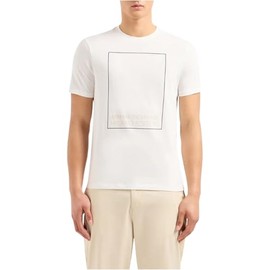 A | X ARMANI EXCHANGE Men's Limited Milano Edition Regular Fit Cotton Box Logo Tee, Off White
