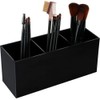 Weiai Black Makeup Brush Holder Organiser, 3 Slot Acrylic Cosmetics