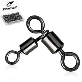 FishTrip 3 Way Fishing Swivels Tackle, 50PCS Heavy Duty Three Way Barrel Swivels for Bottom & Dropper Rigs, Corrosion Resistant 3-Way T-Turn Swivel for Freshwater & Saltwater Fishing 8 * 10#_29Lbs